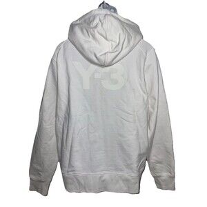 Y-3 Adidas Yohji Yamamoto White Back Logo Double Zip Hoodie Size XL